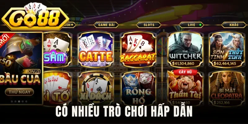 Có nhiều trò chơi hấp dẫn