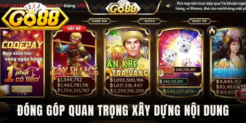 Đóng góp quan trọng xây dựng nội dung